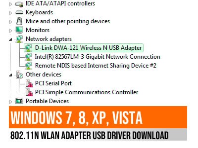 802.11n WLAN adapter USB driver download Windows XP, Vista, 7, 8 - LISTPH