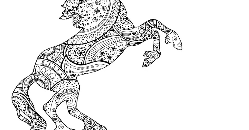 Coloring Page Of A Unicorn Shape Mandala