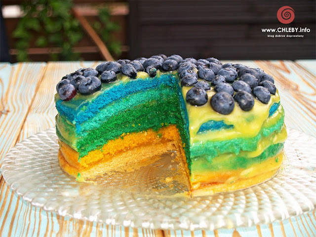 Blueberries rainbow cake