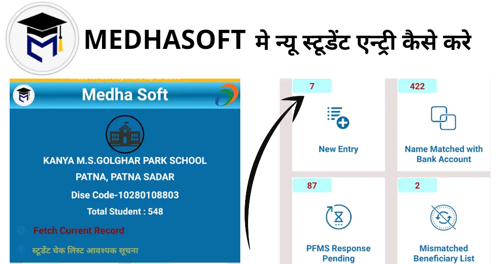 Medhasoft bihar portal , medhasoft me new student entry kaise kare