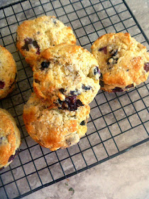 Lemon Blueberry Scones: Warm from the oven, these scones are tender and flaky.  One bite and a blueberry bursts into your mouth and you taste pure sunshine from the lemons.    Now that's a scone! - Slice of Southern