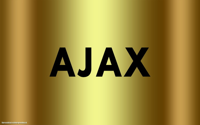 Gouden Ajax wallpaper met zwarte tekst Ajax