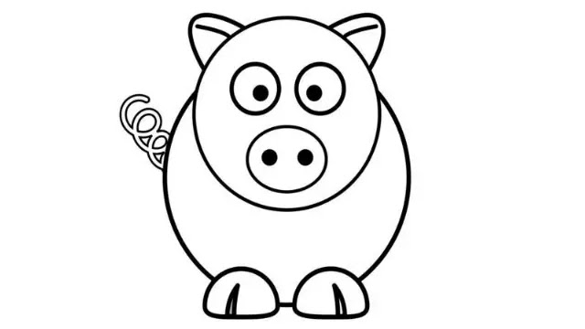 Cartoon-images-to-fill-colour-cute-pig