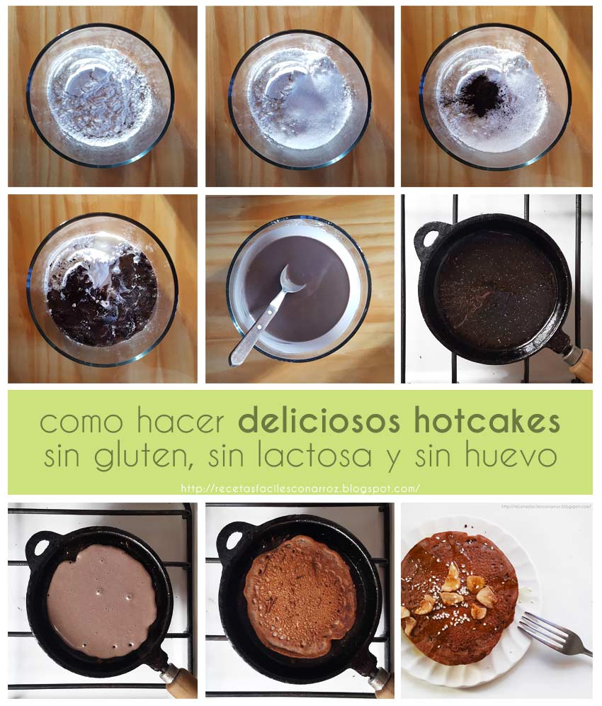Como hacer los mas ricos pancakes o hot cakes de chocolate SIN GLUTEN