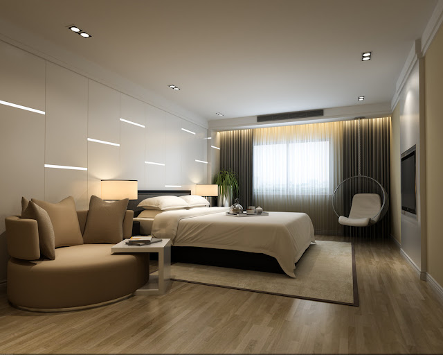 modern master bedroom design white