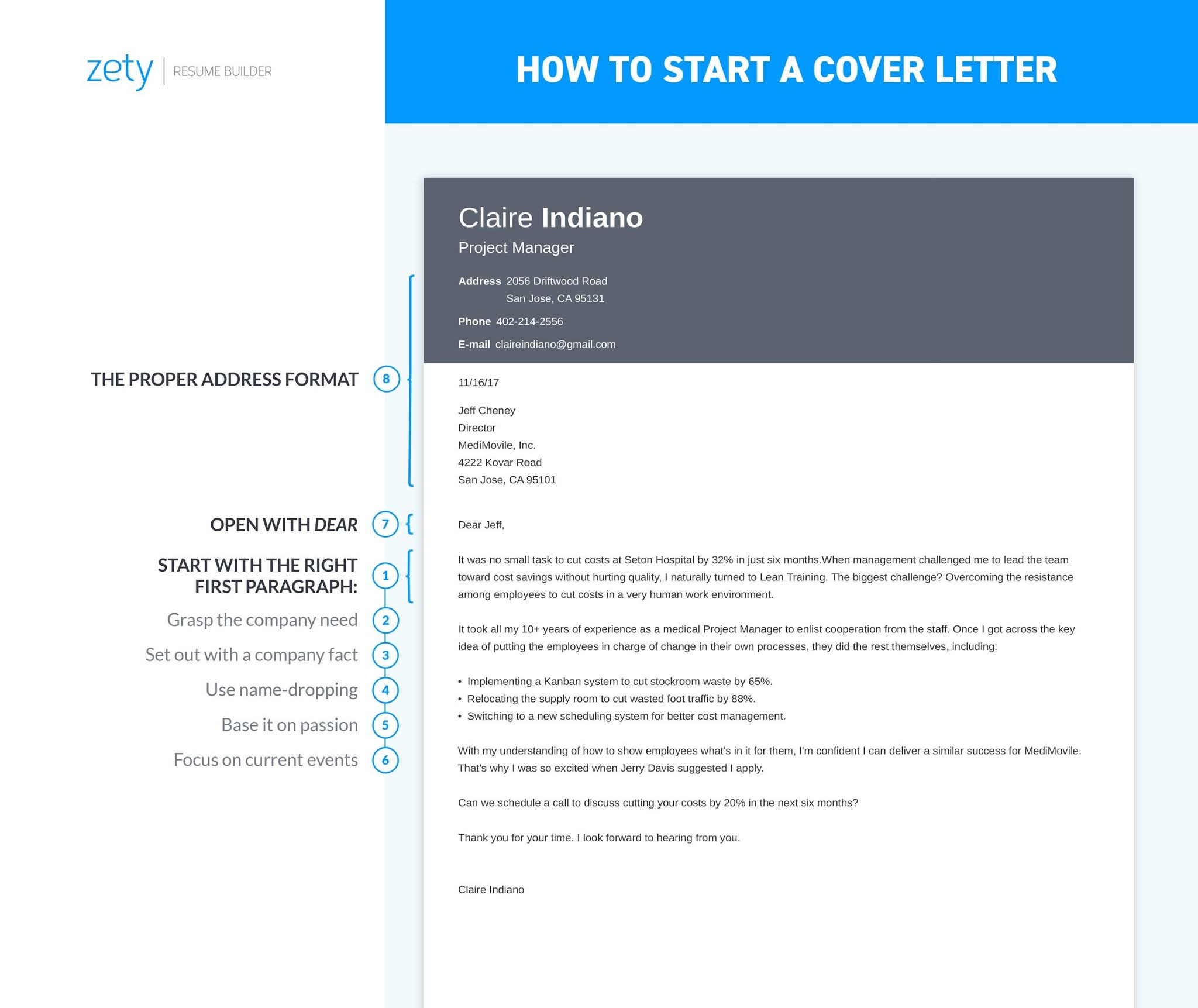 resume cover letter opening sentence examples