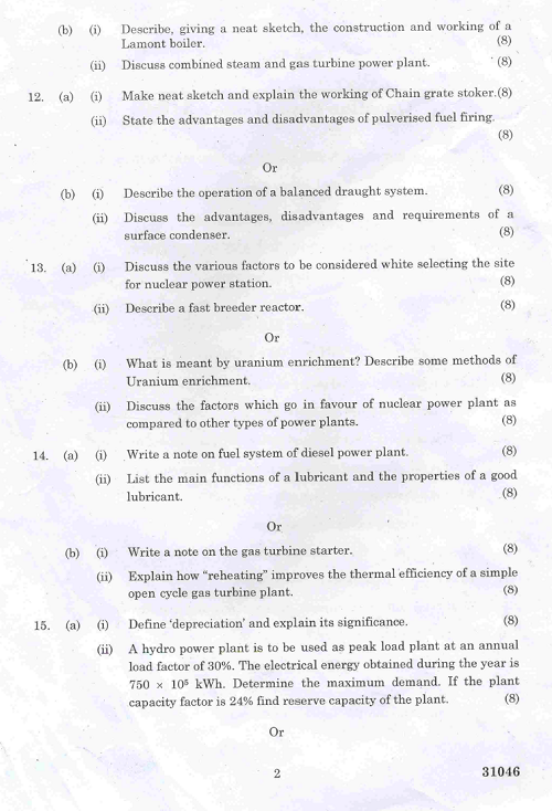 ME2403 Power Plant Engineering May June 2013 Question Paper