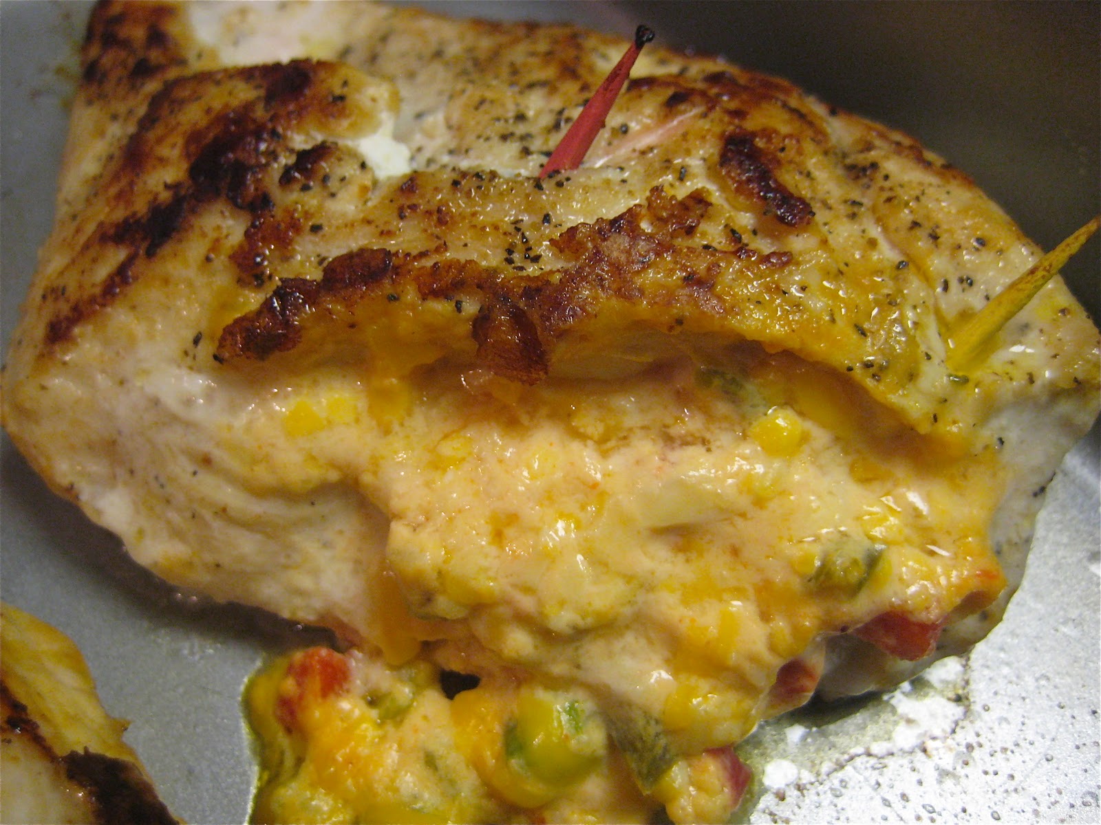 Our McWonderful Life Pimento Cheese STUFFED chicken