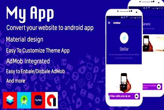 Website to Android App (Material Design) - Responsive Blogger Template