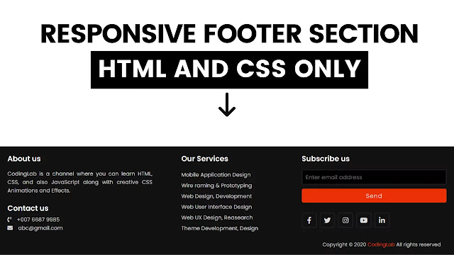 Responsive Footer HTML CSS