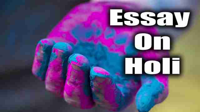 This imgae is of colourful had and is beeen used on essay on Holi