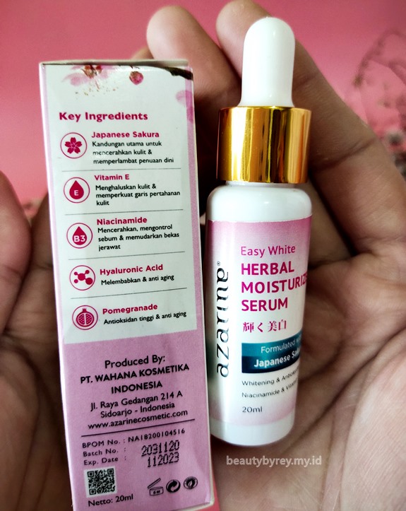 key ingredients herbal moisturizer serum