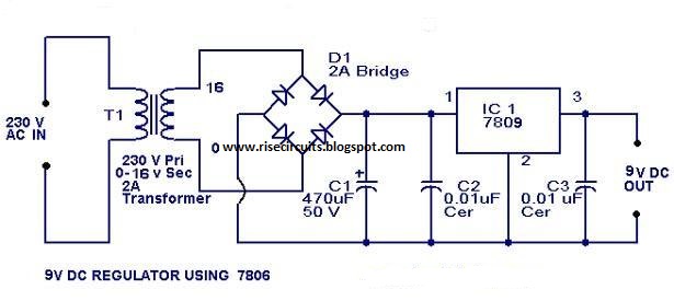 9 Volt Power Supply Circuit Diagram Using IC 7809 | Supreem Circuits Diagram and Projects