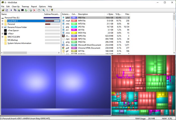 Vind wat ruimte inneemt in Windows