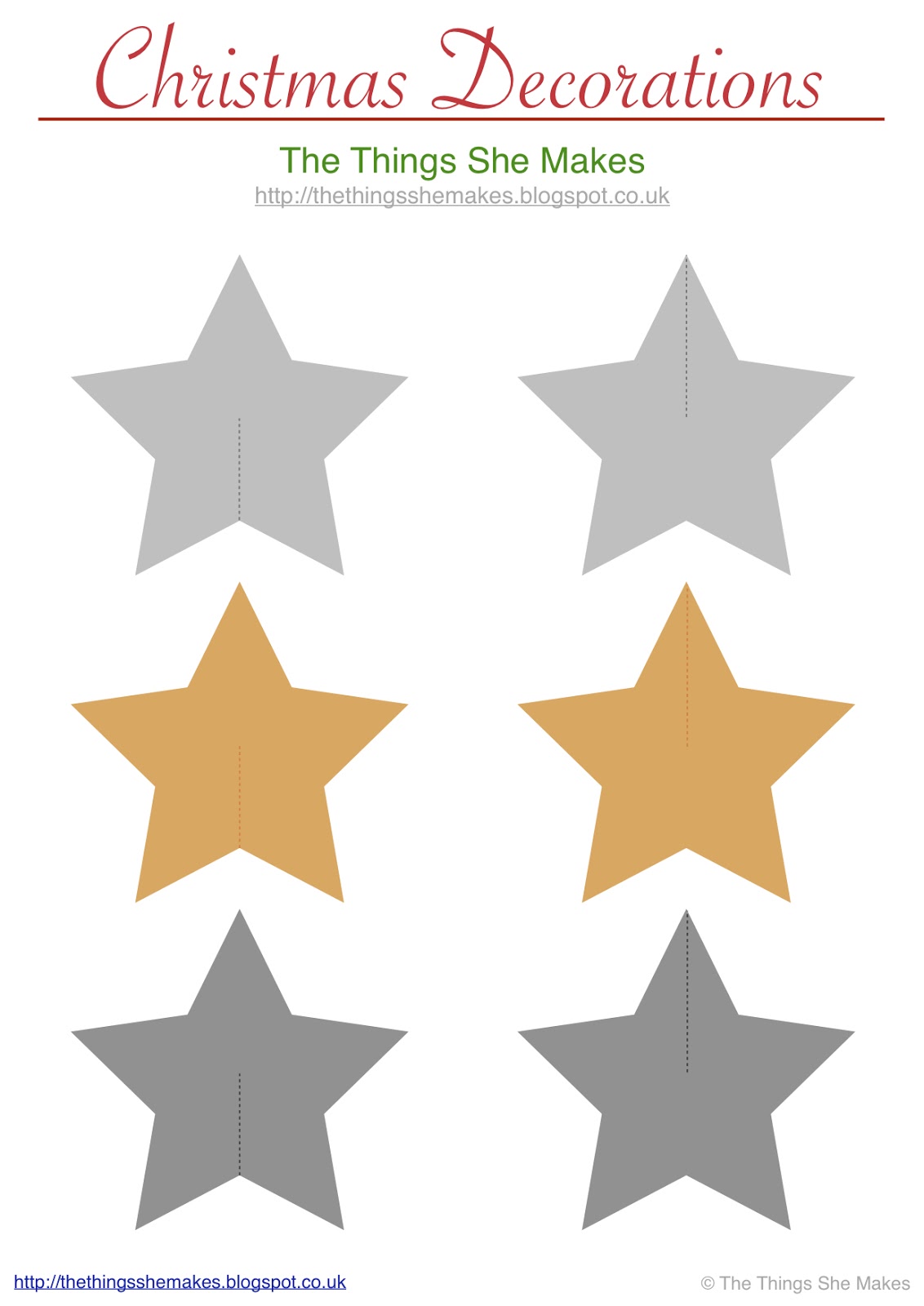 Christmas Star and Tree Decorations | The Things She Makes
