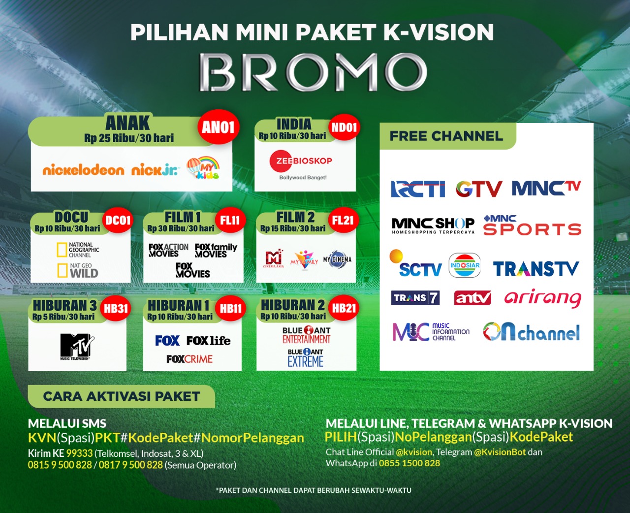 Channel Gratis K Vision Bromo C2000 Caini Romania