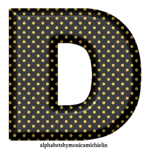 M. Michielin Alphabets: BLACK GOLDEN POLKA DOTS ALPHABET, ICONS PNG AND ...