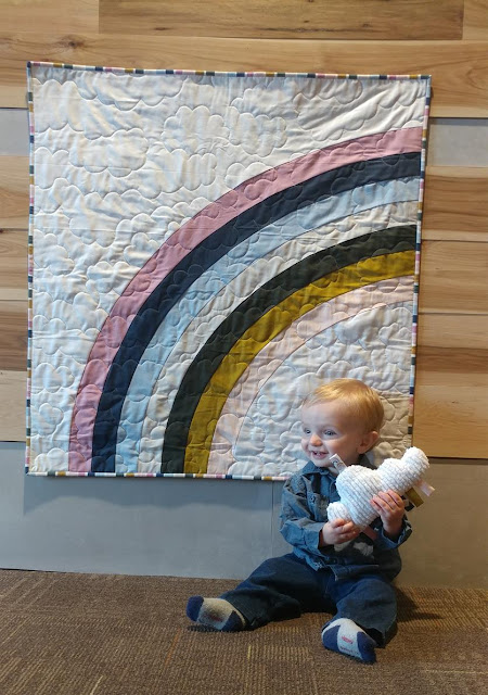 Bundle of Joy rainbow baby quilt by Slice of Pi Quilts
