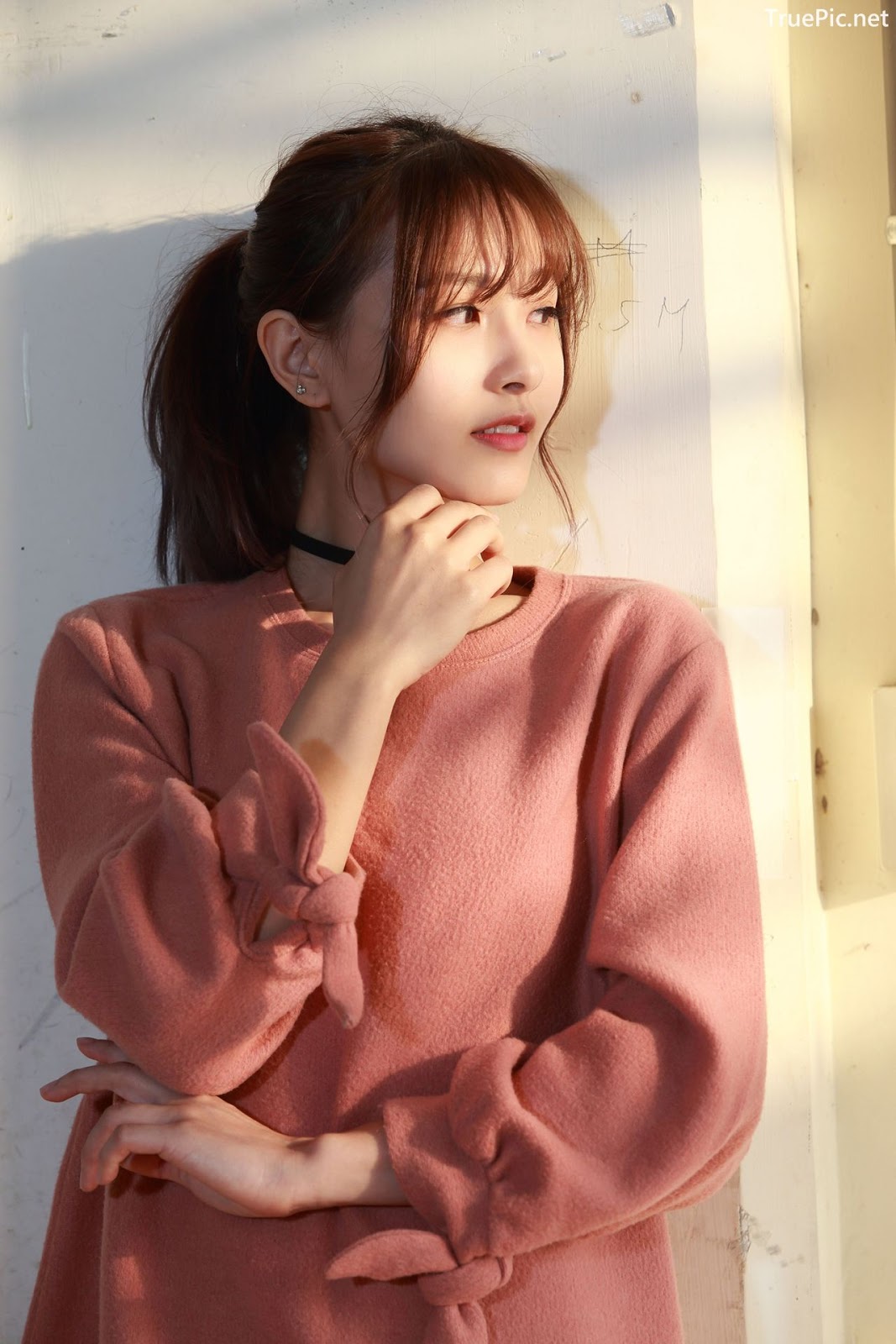 Image-Taiwanese-Model-郭思敏-Pure-And-Gorgeous-Girl-In-Pink-Sweater-Dress-TruePic.net- Picture-63