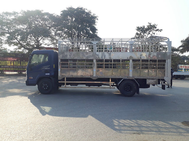 Hyundai Ex8 gắn bửng nâng hạ chở gia súc Hyundai Ex8 gắn bửng nâng hạ chở gia súc