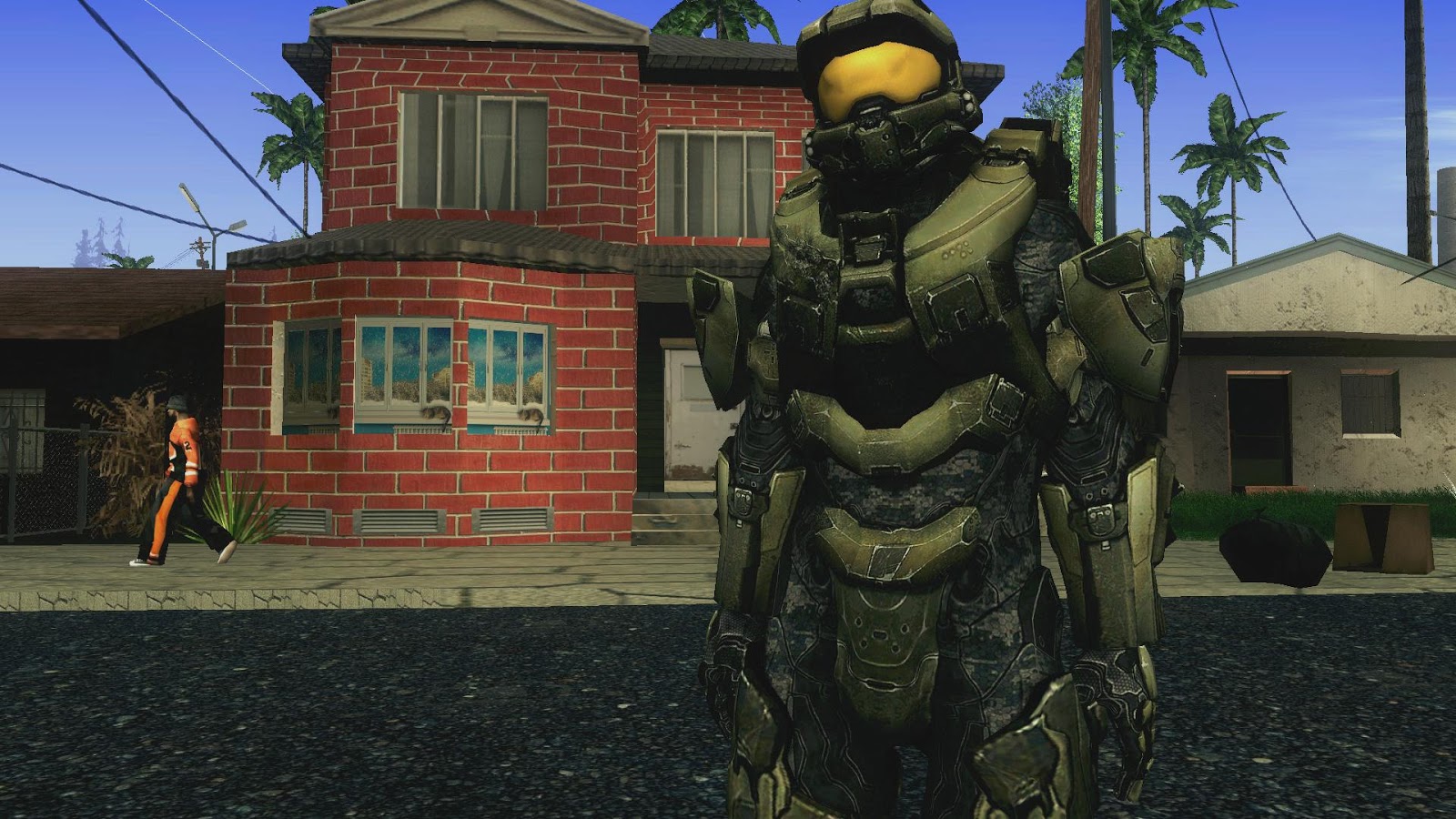 Halo's mods. Мастер Чиф костюм. GTA San Andreas Halo Armor.