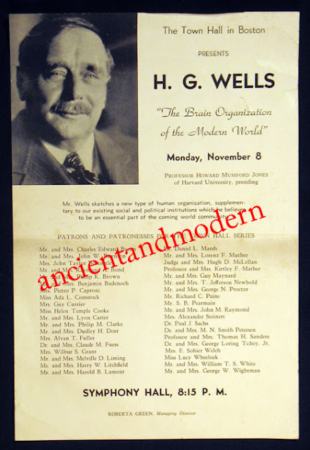 Anonymous Works: H.G. Wells Lecture on Monday
