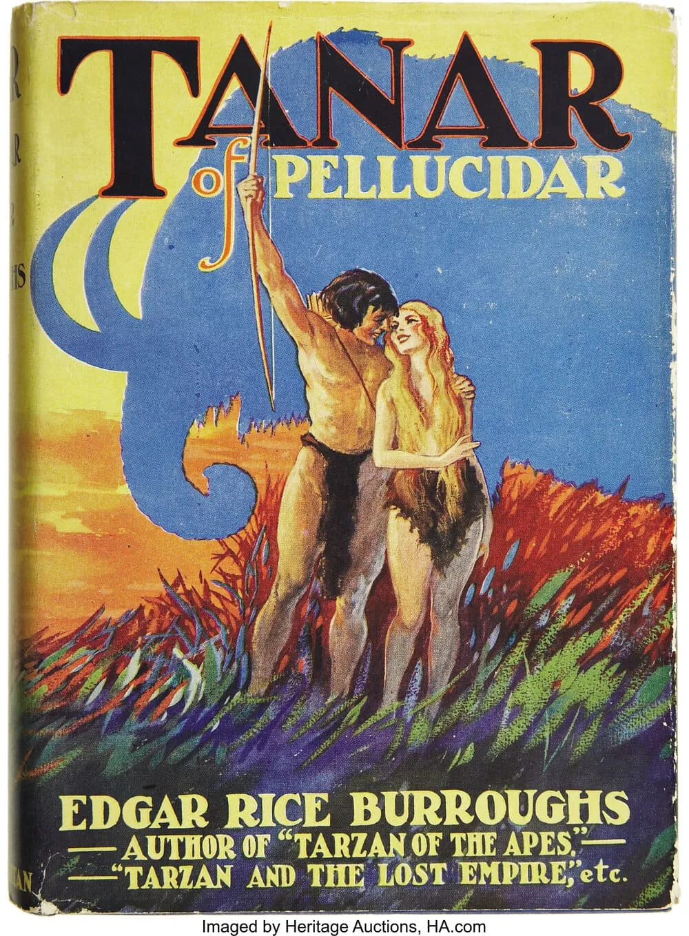 Edgar Rice Burroughs. Tanar of Pellucidar. New York: Metropolitan Books [1930]. Portada de Paul F. Berdanier