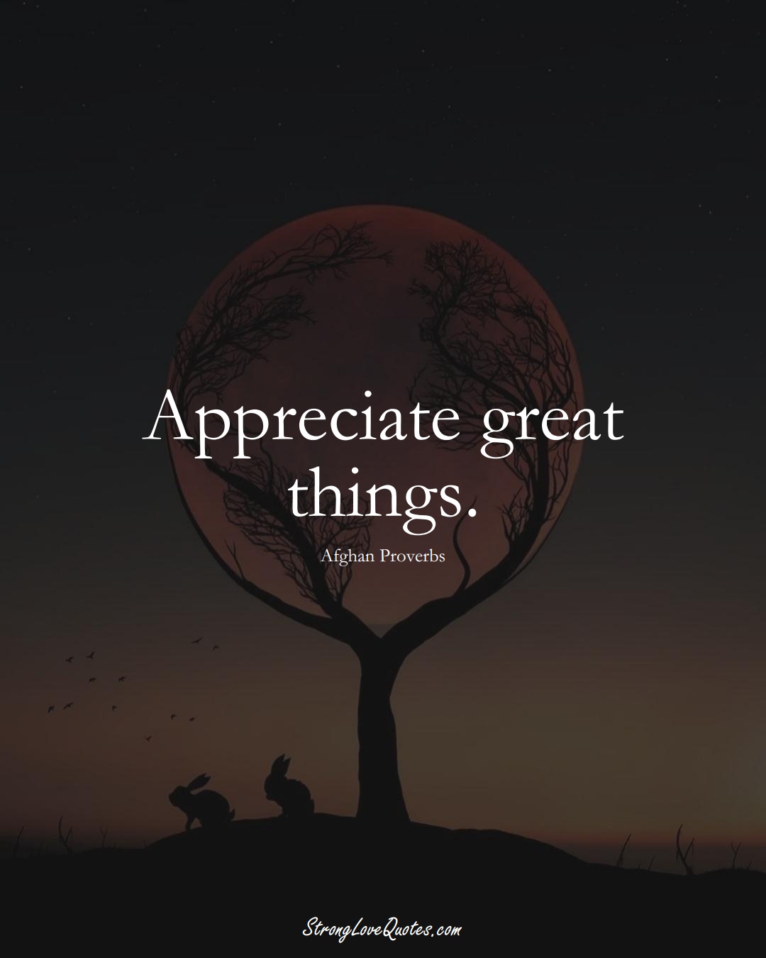 Appreciate great things. (Afghan Sayings);  #AsianSayings