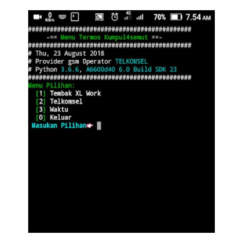 Script Termux Tembak Paket Kuota Axis XL Telkomsel
