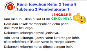 Kunci Jawaban Kelas 2 Tema 8 Subtema 2 Pembelajaran 1 www.simplenews.me