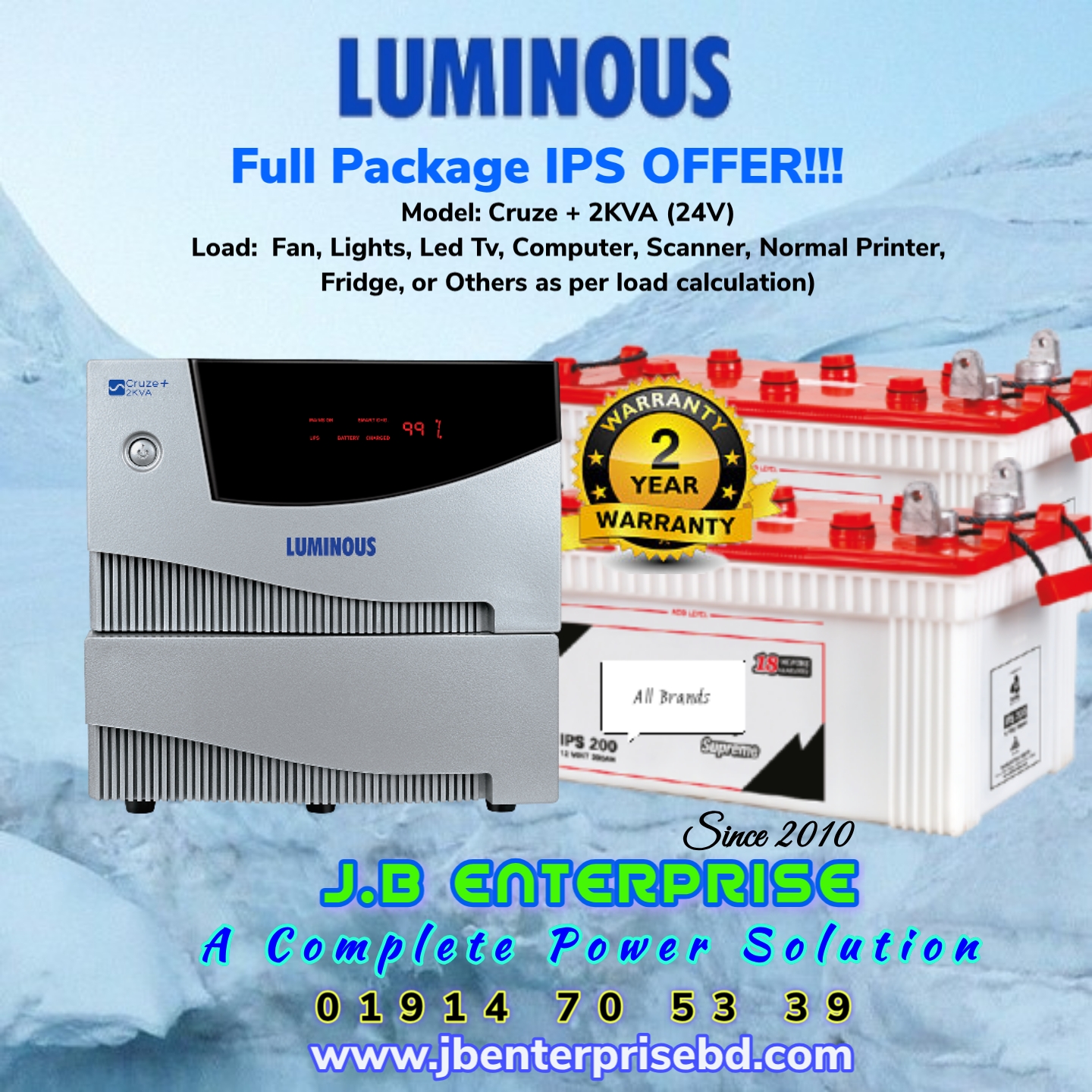 luminous cruze+ 2000va ips ups price in bd