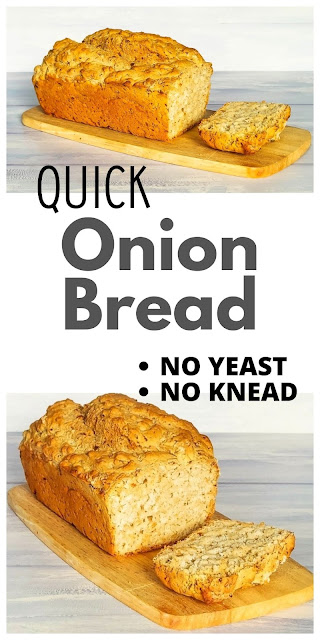 Quick onion beer bread