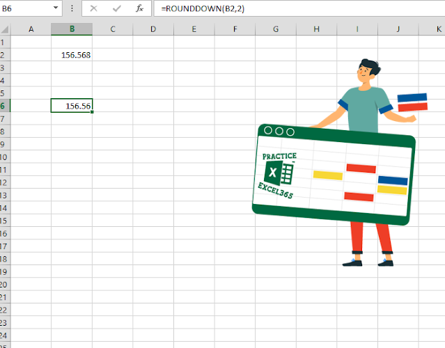 شرح صيغة الدالة ROUNDDOWN في برنامج مايكروسوفت Excel