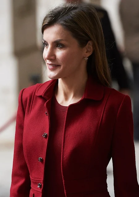 Queen Letizia of Spain attends a Working visit to the presentation of the improvements made in the Royal Palace of Madrid 