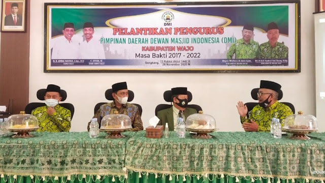 Bupati Wajo Hadiri Pelantikan Pimpinan Daerah Dewan Masjid Indonesia Kab.Wajo