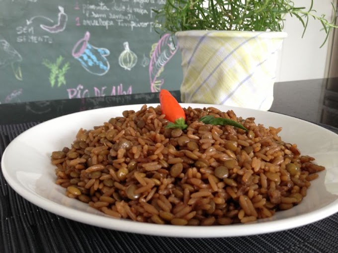 Arroz Acebolado com Lentilha