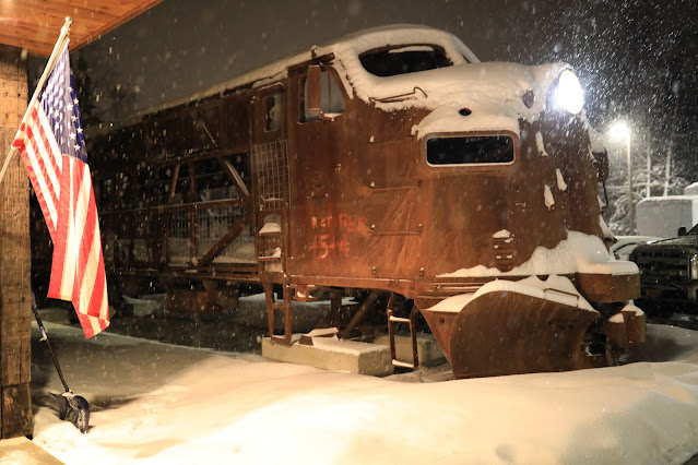 Photo of old train outside of Addie Camp