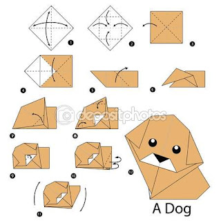 membuat anak anjing menggunakan kertas origami