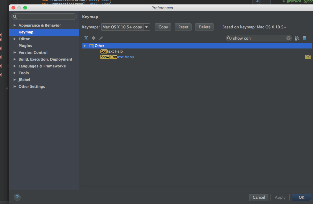 신나는 월요일 intellij context menu shortcut (마우스 우클릭 단축키)