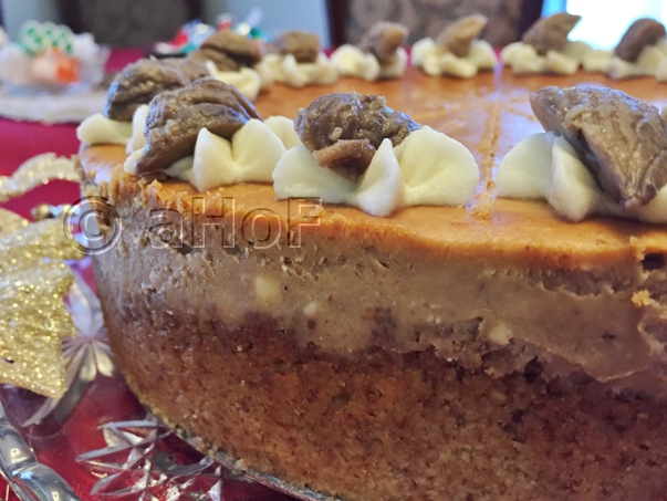 Chestnut Cheesecake, chestnuts, sweetened chestnut paste