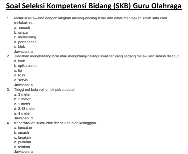 Soal Tes Skb Guru Bahasa Indonesia