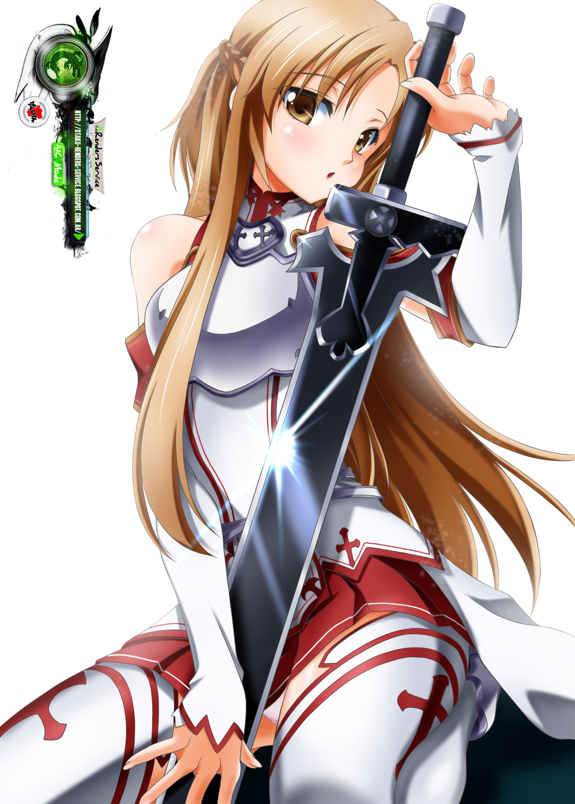 Sword Art Online Asuna Yuuki Sexy Sword Render Creditos Al Autor