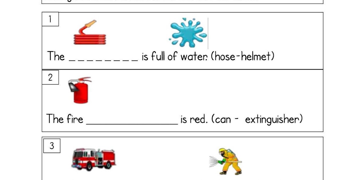 TESL Treehouse WEEK 35 GRADE 3 FIRE FIGHTER SENTENCES