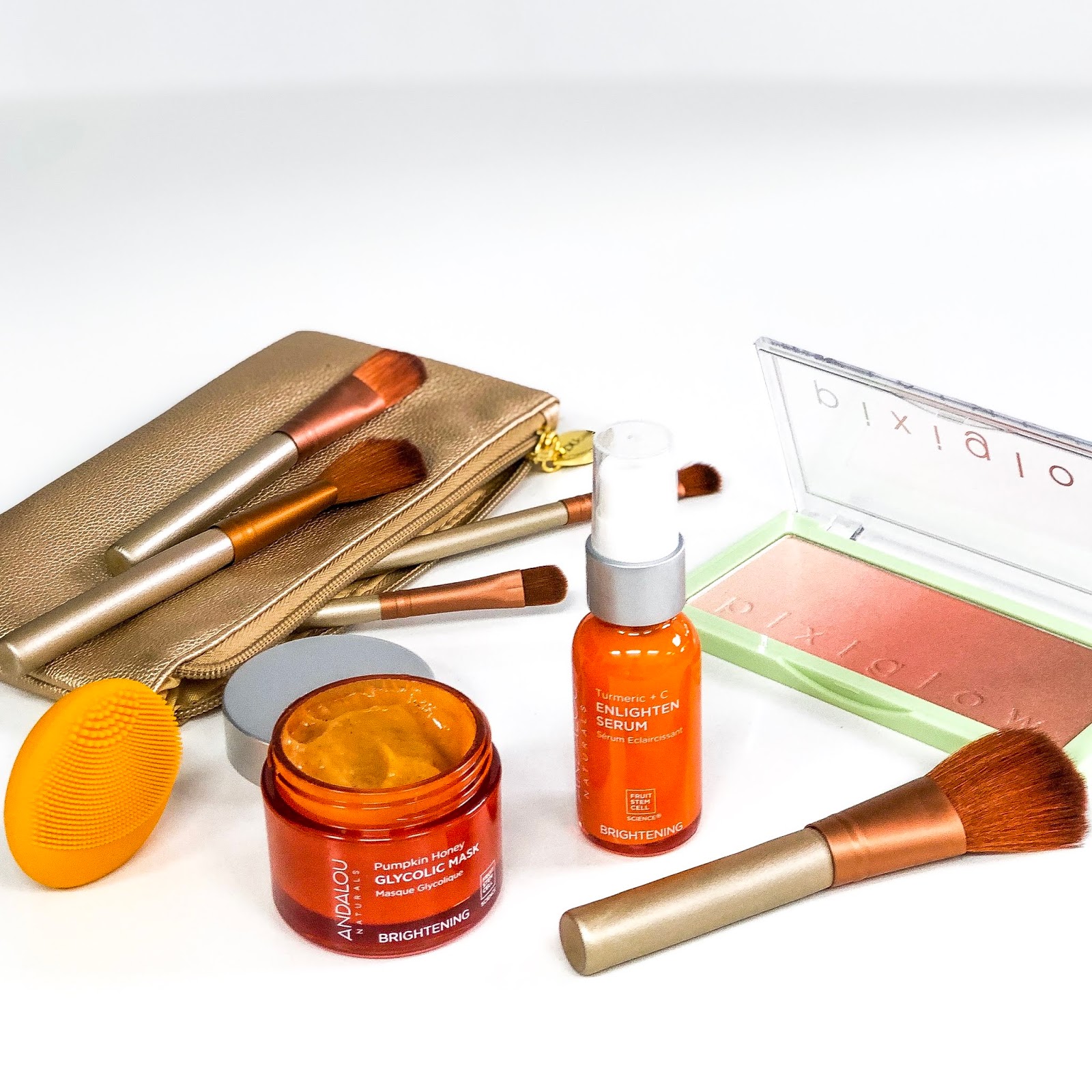 Download Product Review Andalou Naturals Pumpkin Honey Glycolic Brightening Mask And Tumeric C Enlighten Serum The Beauty Lifestyle Hunter PSD Mockup Templates