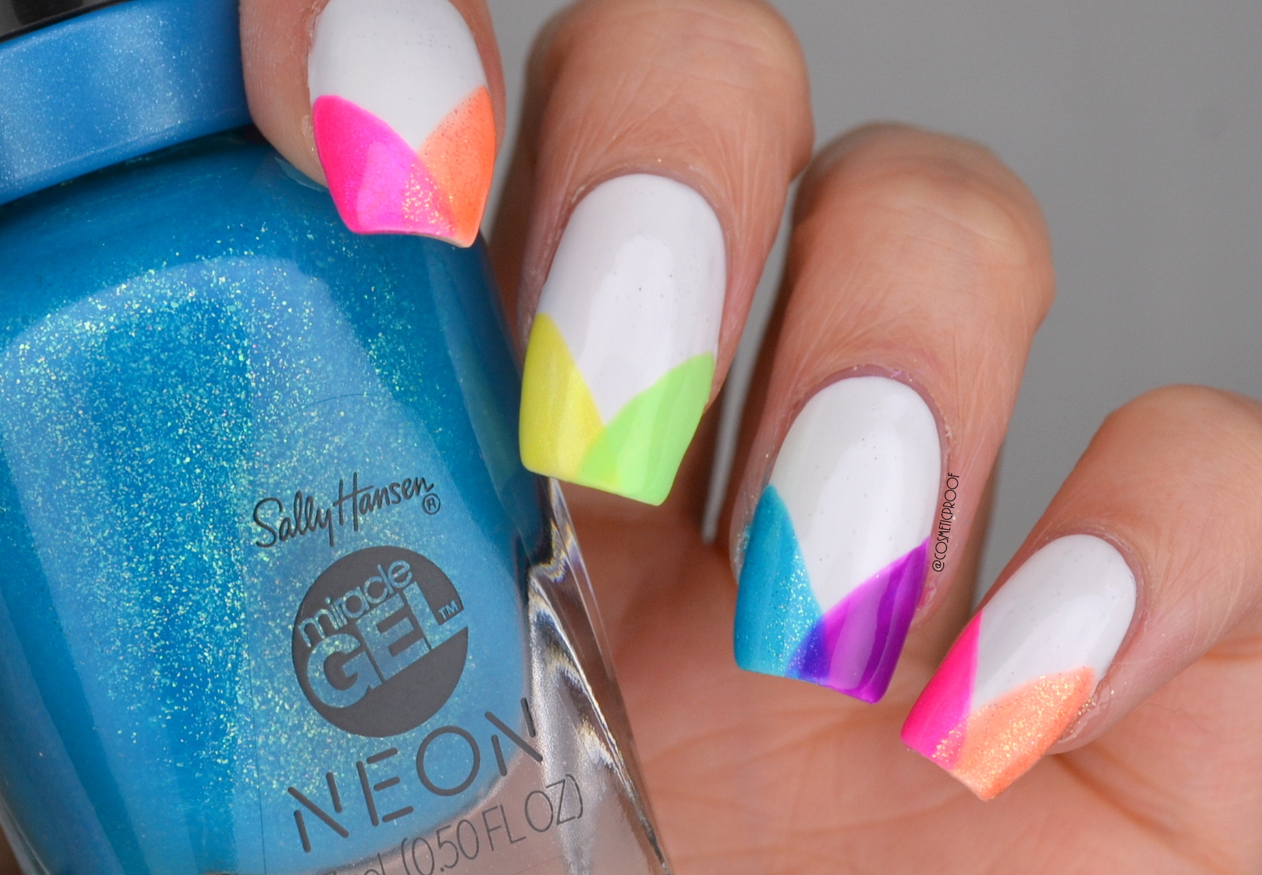 Neon and Black Striped Nails - wide 7