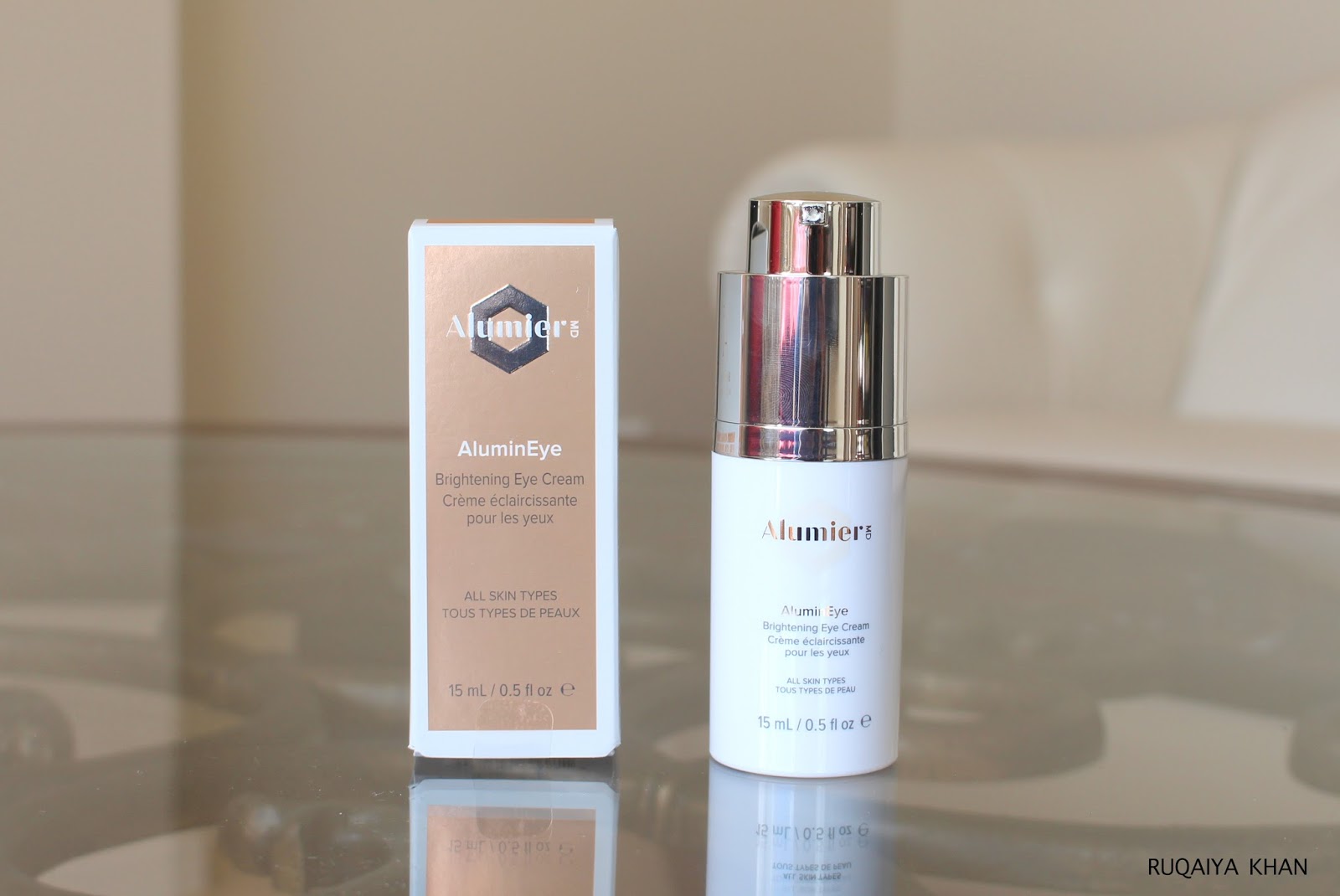 Ruqaiya Khan ALUMIERMD AluminEye Brightening Eye Cream Review