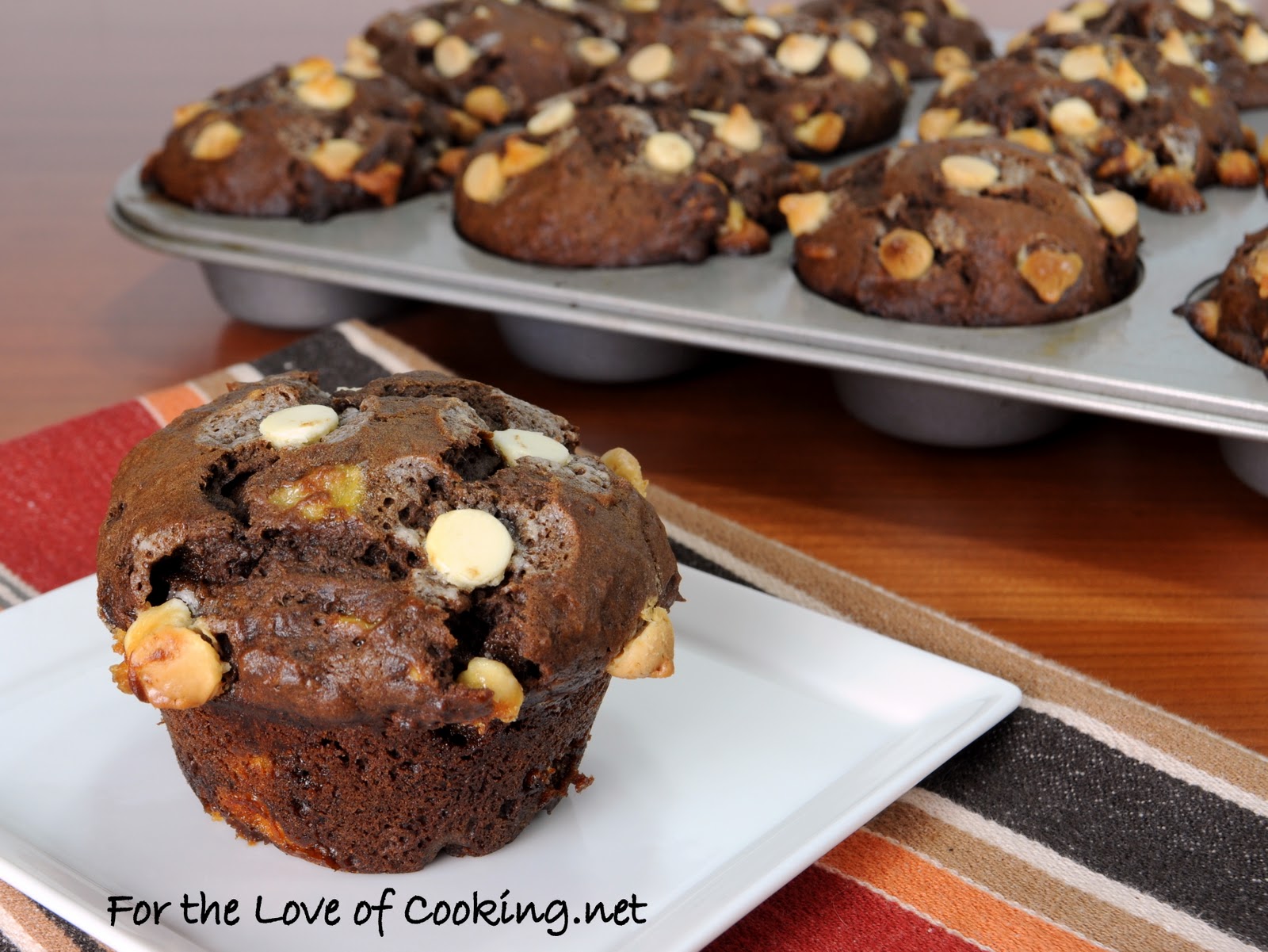 Chocolate Banana And White Chocolate Chip Muffins For The Love Of Cooking