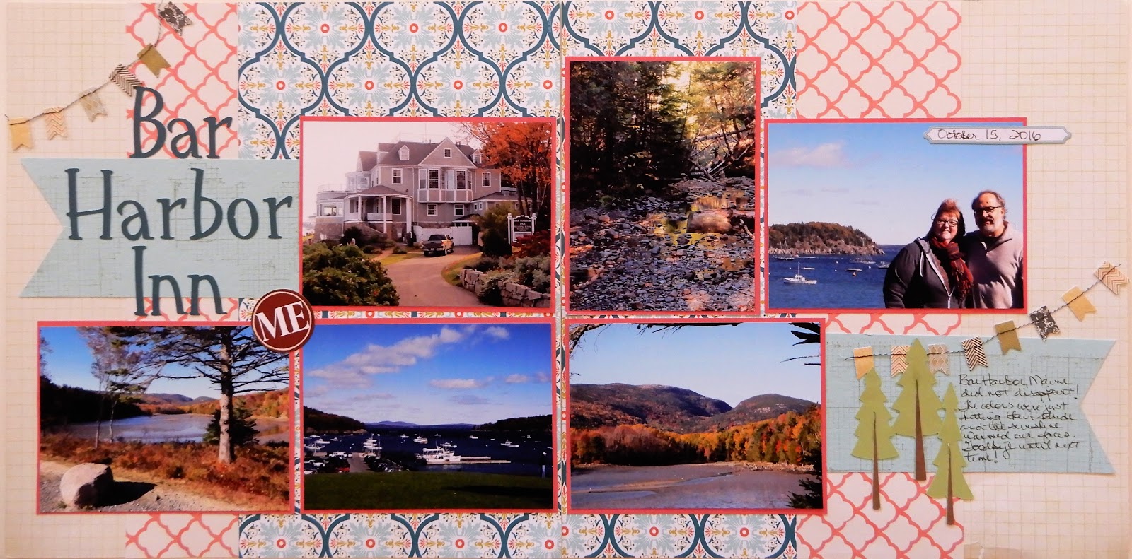 Random Memories Two Page Scrapbook Layout "Bar Harbor Inn"