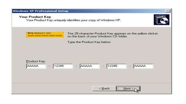 windows xp key