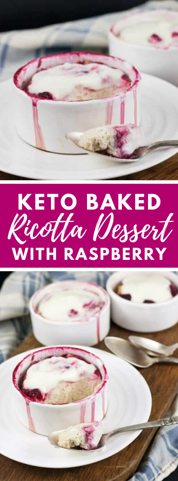Keto Baked Ricotta Dessert with Raspberry #diet #healthydessert